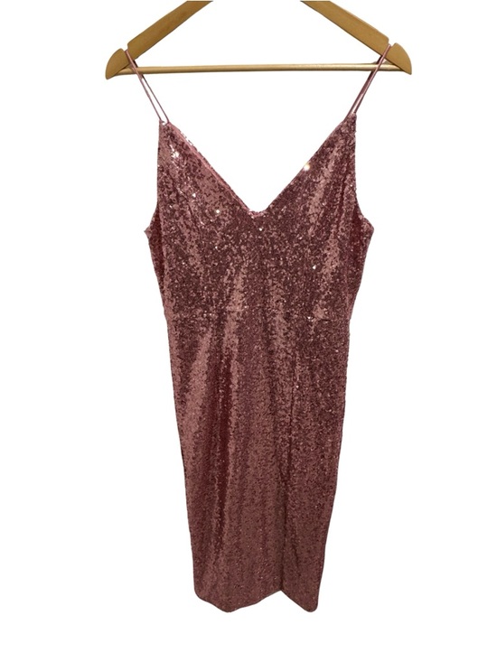 DO+BE Dresses & Skirts - NWT Do+Be L Rose Gold Sequin V Neck Midi Dress Side Slit Formal Party